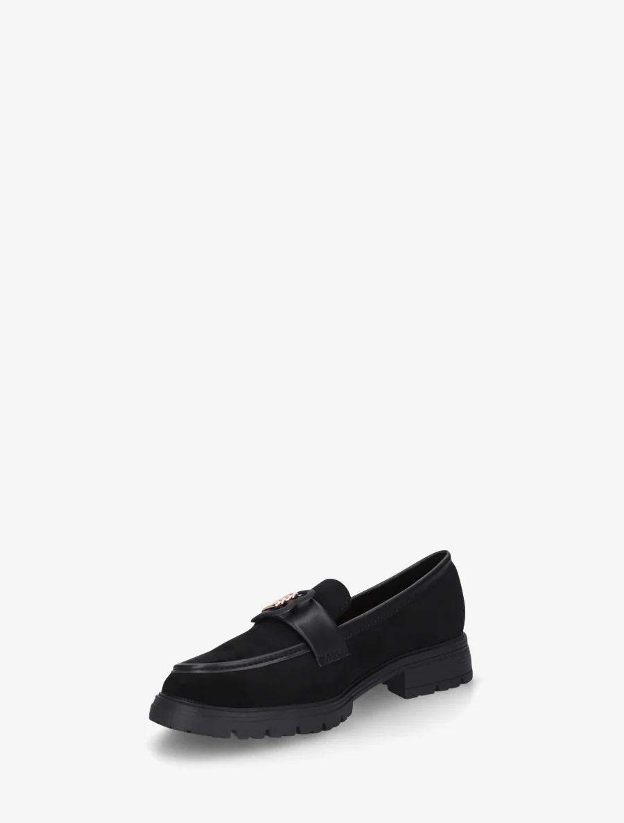 Suède loafers met decoratieve gesp - Zwart - Image 3