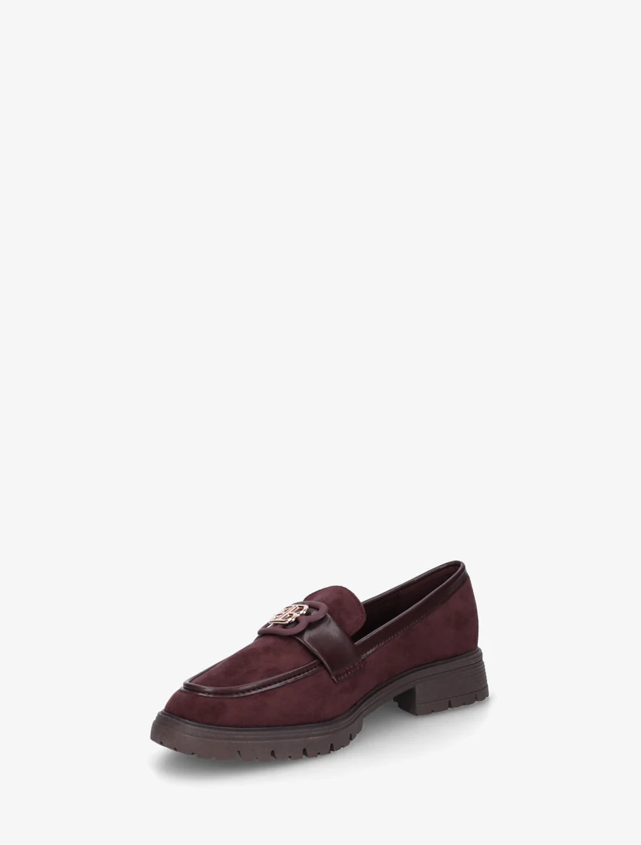 Suède loafers met decoratieve gesp - Bordeaux - Image 3