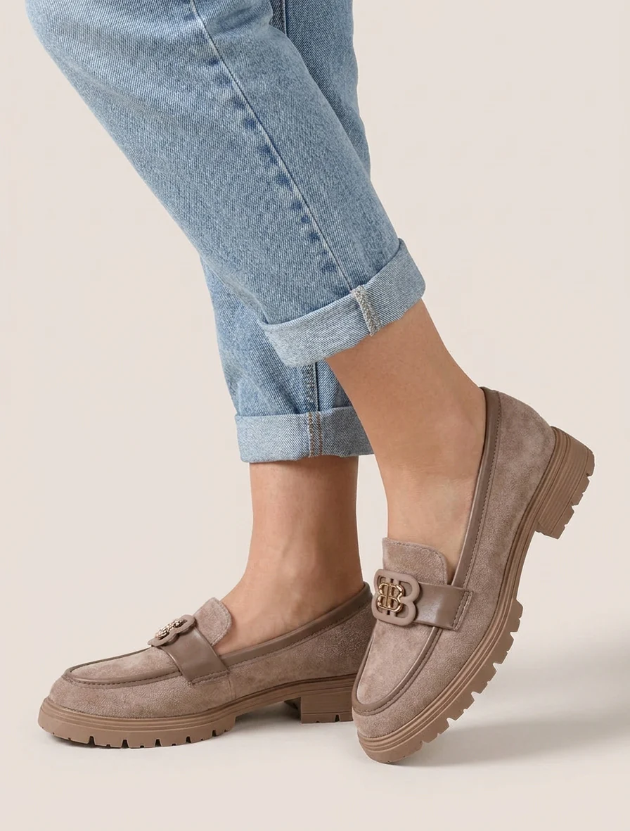 Suède loafers met decoratieve gesp - Mol - Image 5