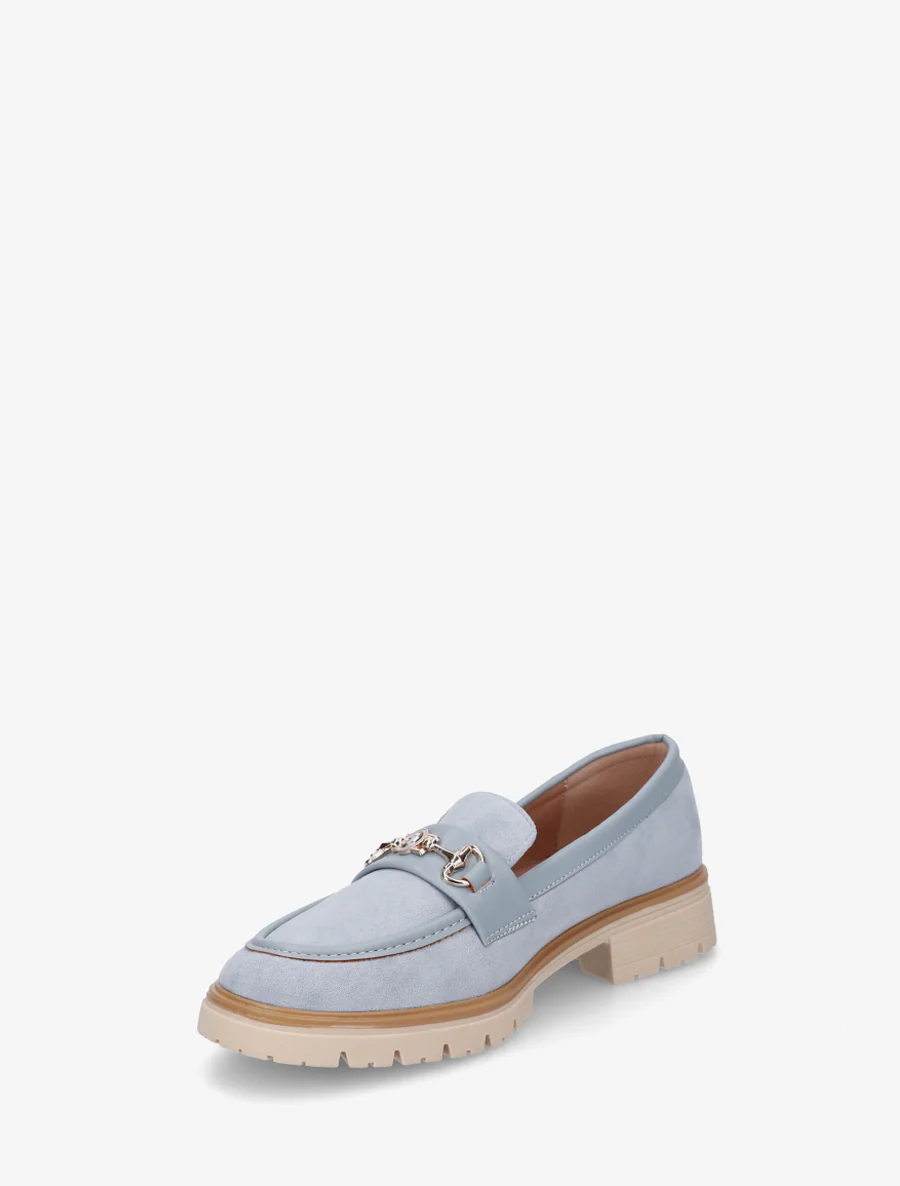 Suède loafers met fantasiebuckle - Lichtblauw - Image 3