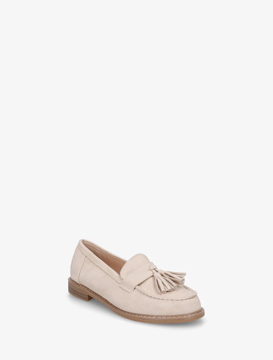Suède loafers met kwastjes - Beige - Image 2