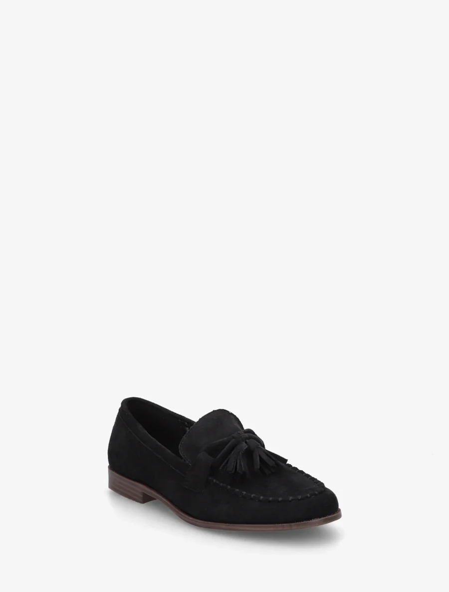 Suède loafers met kwastjes - Zwart - Image 2