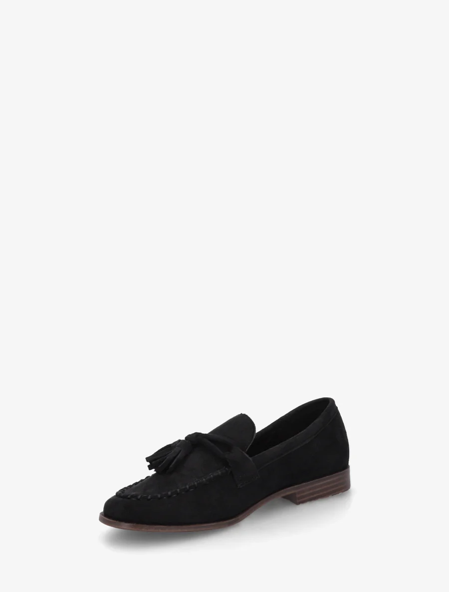 Suède loafers met kwastjes - Zwart - Image 3