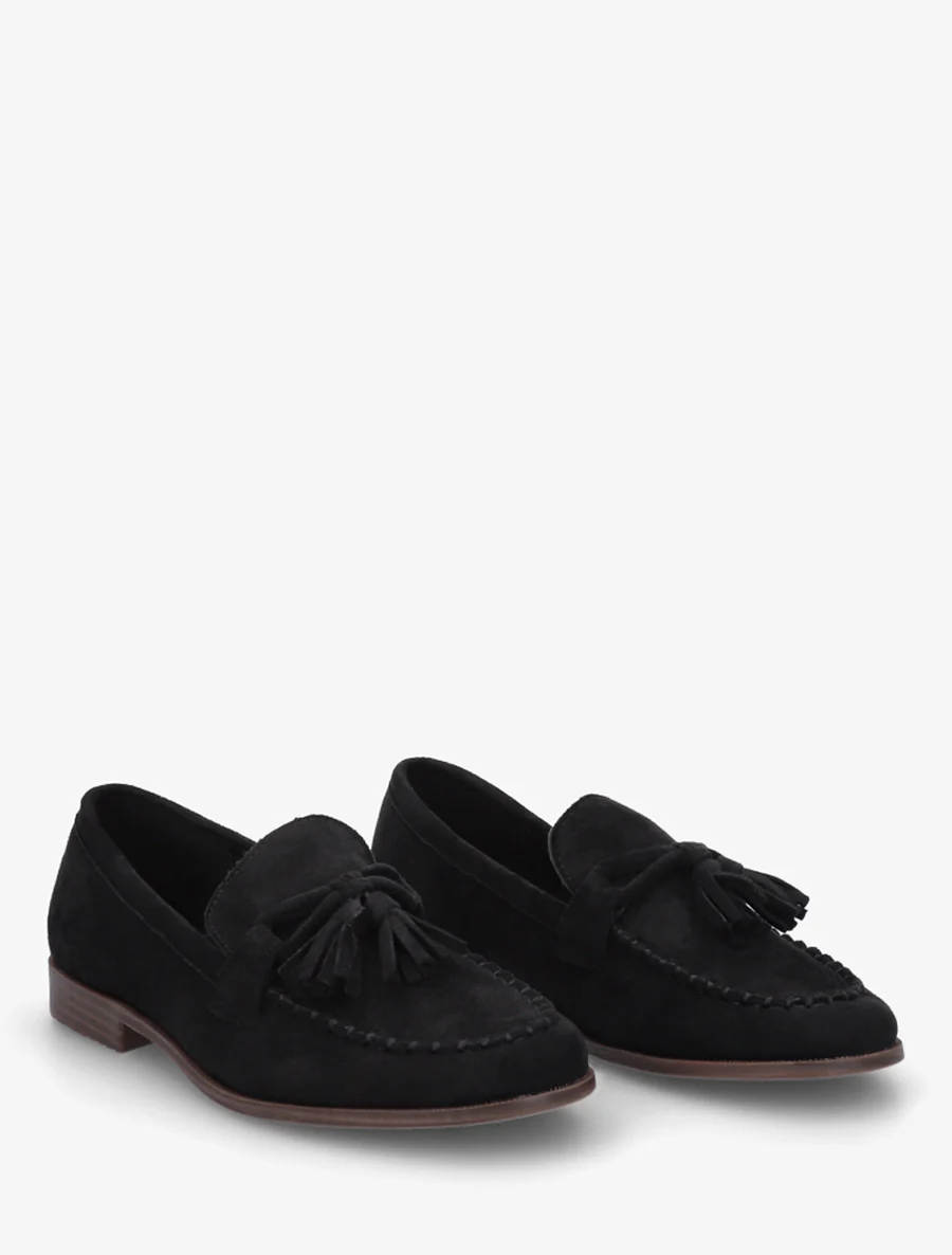 Suède loafers met kwastjes - Zwart - Image 4