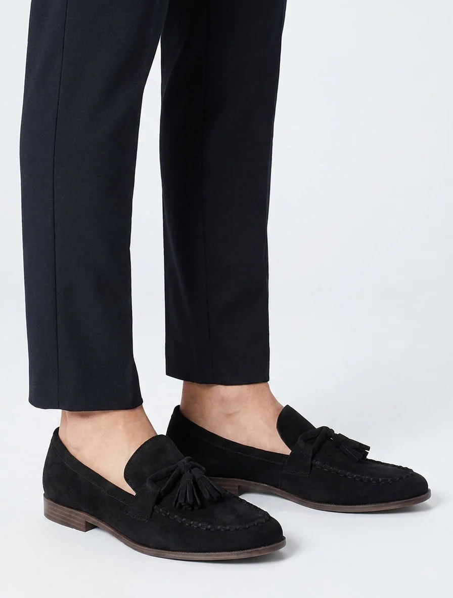 Suède loafers met kwastjes - Zwart - Image 5