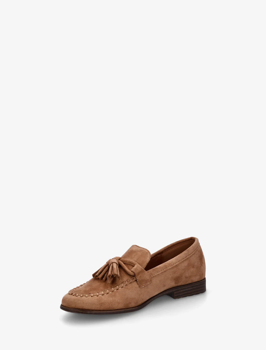 Suède loafers met kwastjes - Kameel - Image 3