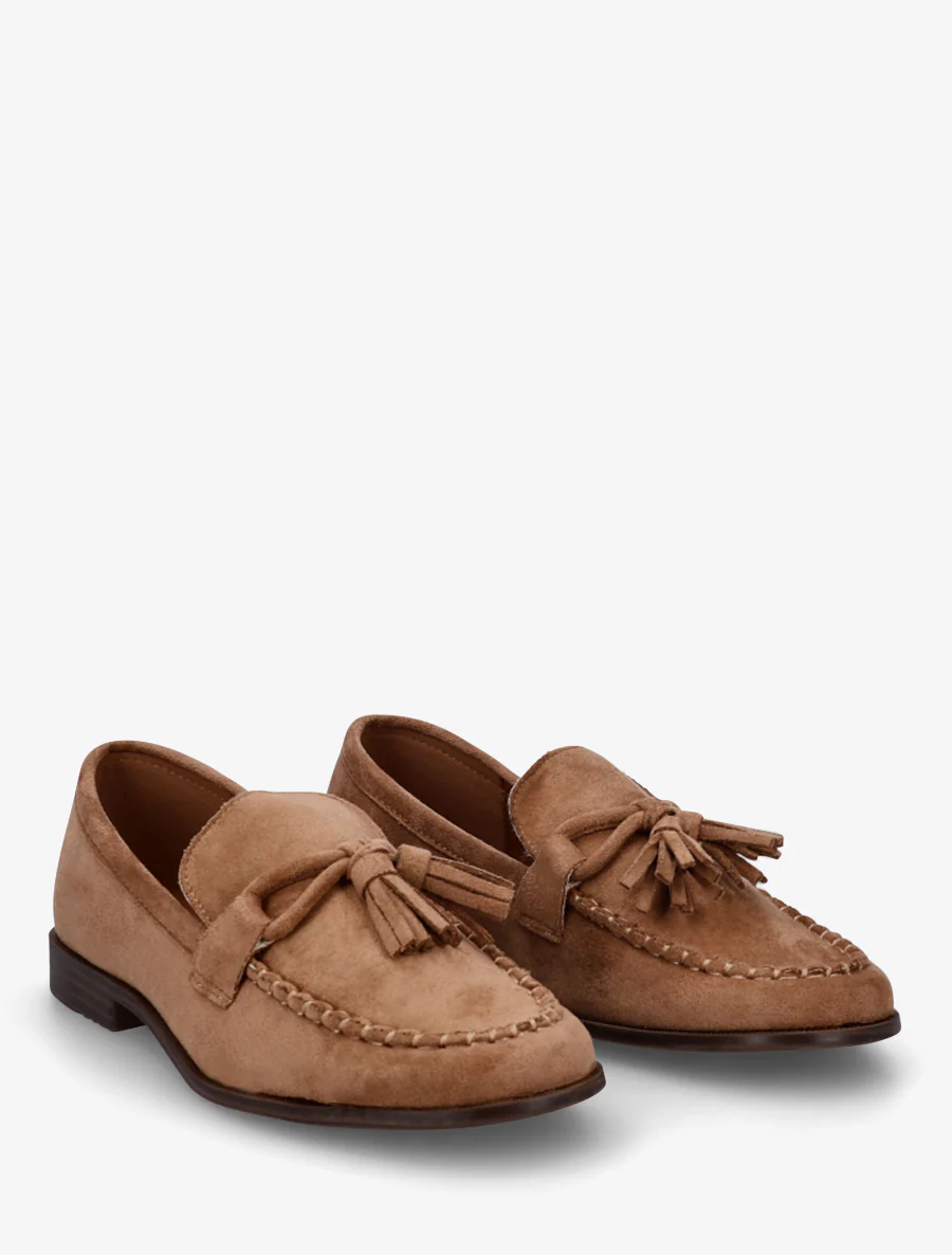 Suède loafers met kwastjes - Kameel - Image 4