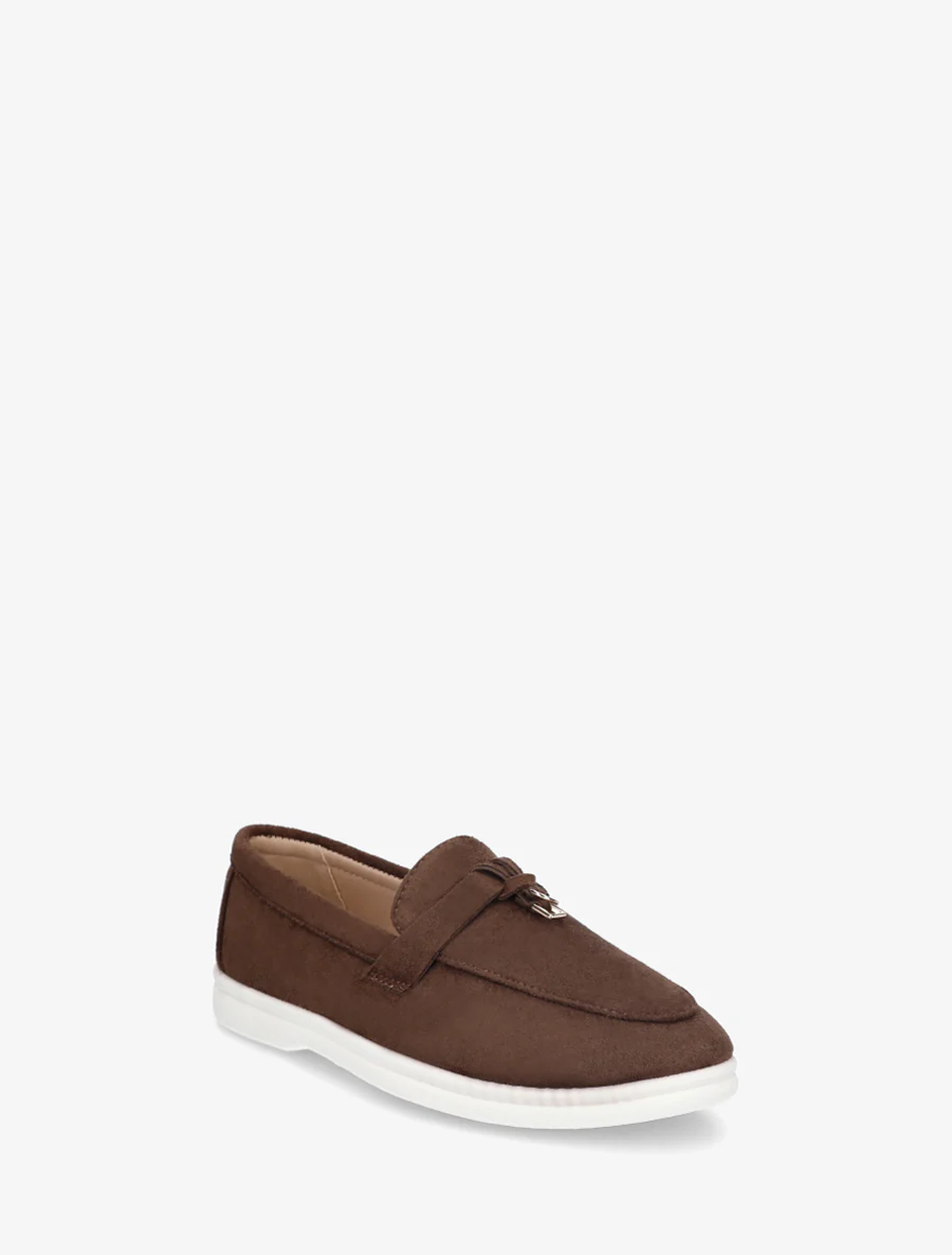 Suède loafers met platte zool - Bruin - Image 2