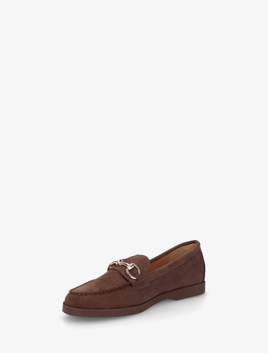 Suède mocassins met metalen gesp - Bruin - Image 3