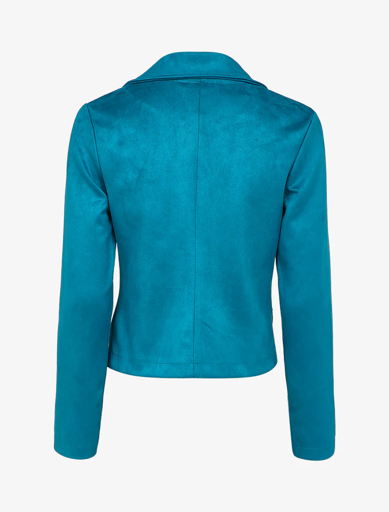 Suède perfecto met ritszakken - Eendenblauw - Image 2