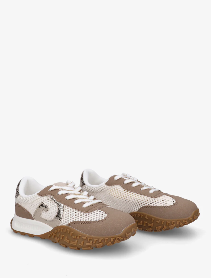 Suède sneakers en opengewerkte mesh - Mol - Image 4