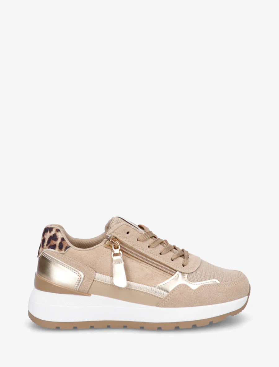 Suède sneakers met contrasterende hiel. - Mol