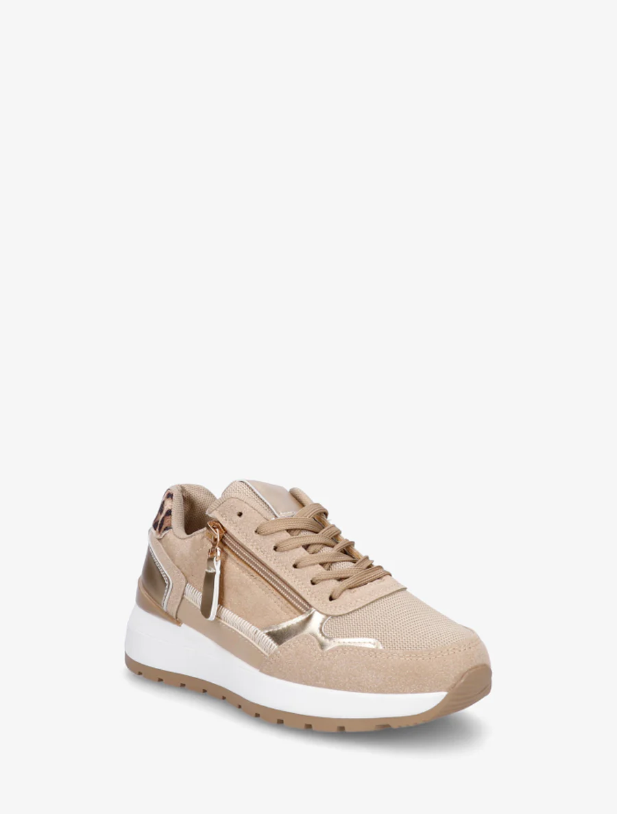 Suède sneakers met contrasterende hiel. - Mol - Image 2