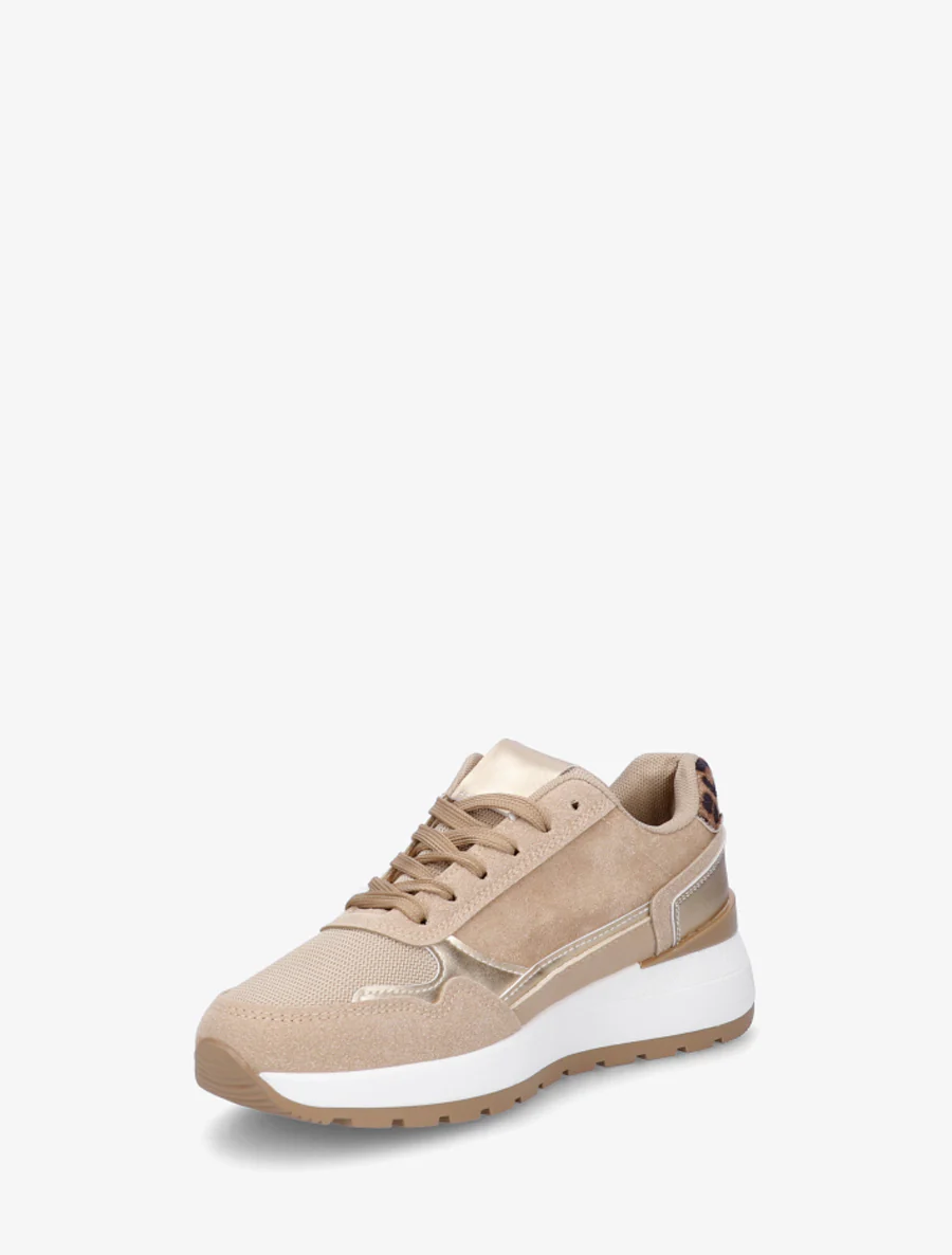 Suède sneakers met contrasterende hiel. - Mol - Image 3