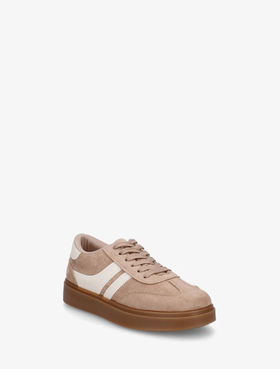 Suède sneakers met imitatieleren strepen - Mol - Image 2