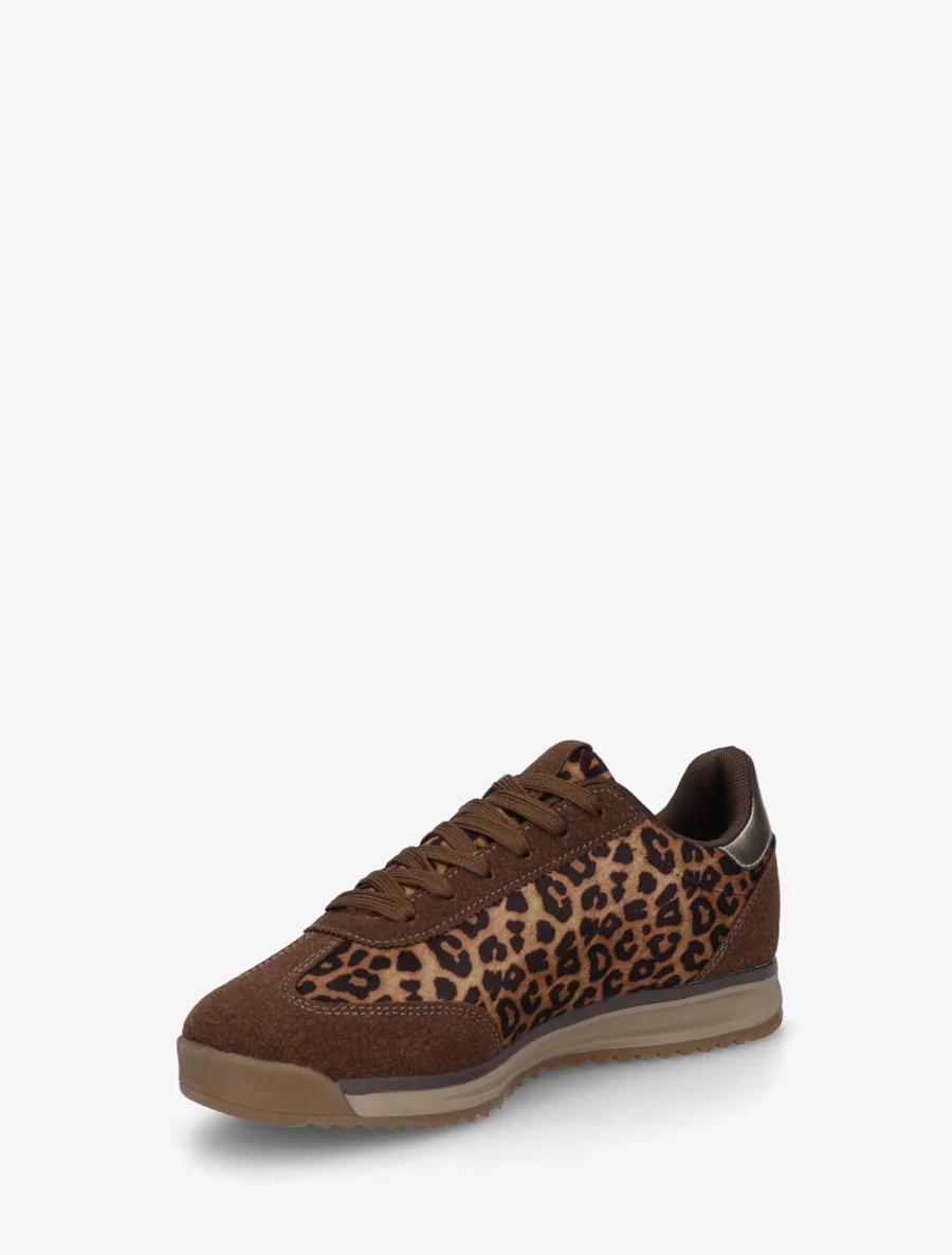 Suède sneakers met parelmoeren hielstuk - Bruin - Image 3