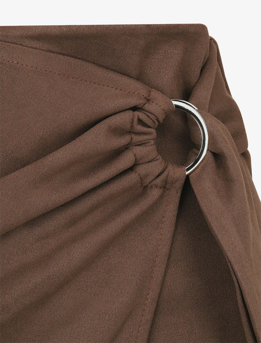Suedette wikkelrok - bruin - Image 3