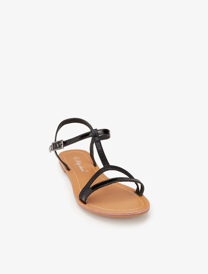 T-band sandalen met iriserende band - zwart - Image 3