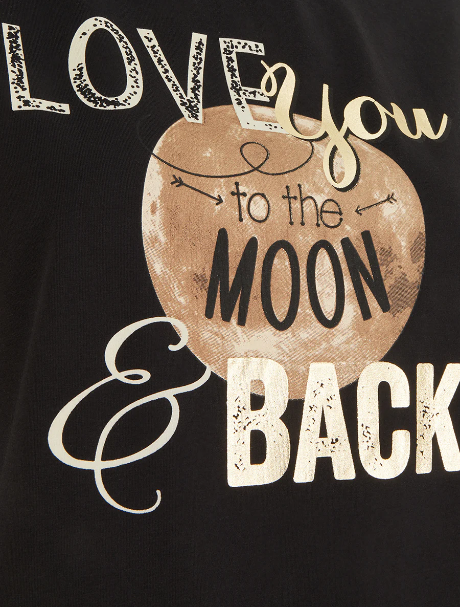 T-shirt Love you to the moon - Zwart - Image 3