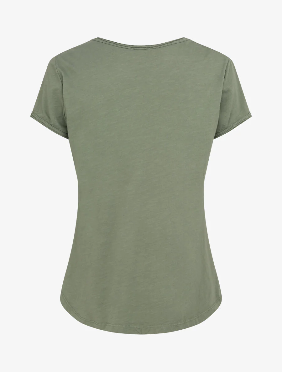 Recht effen T-shirt met korte mouwen - Kaki - Image 2