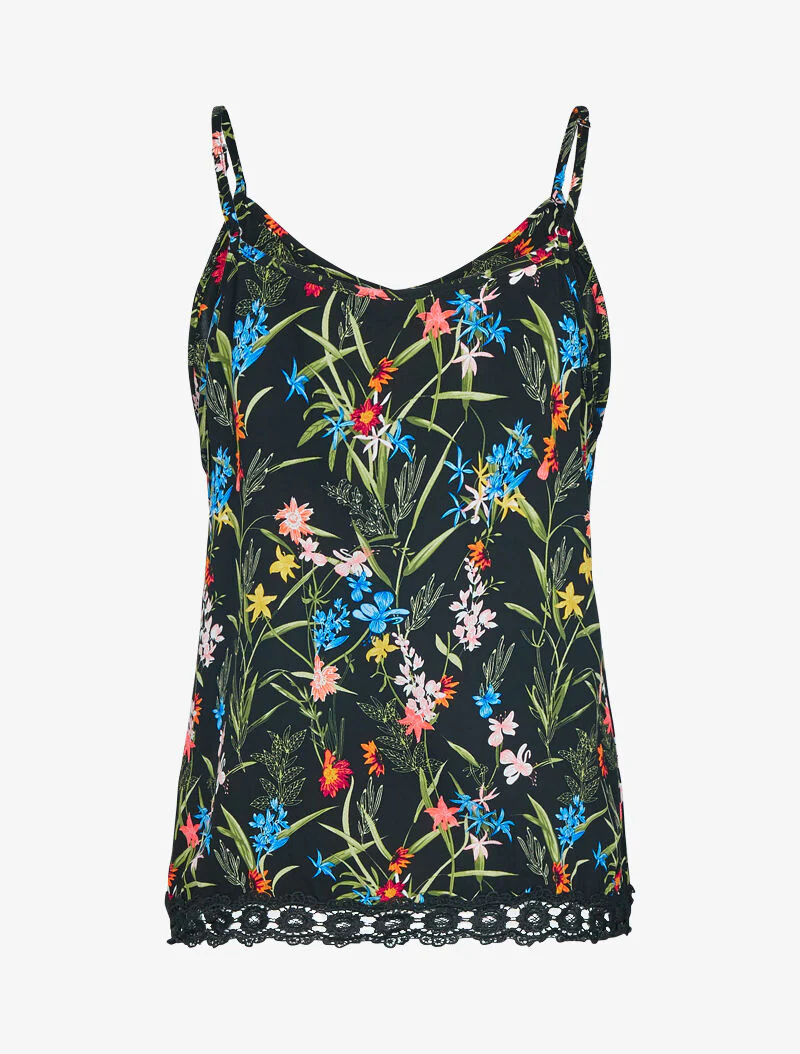 Tanktop met tropische print - zwart - Image 2