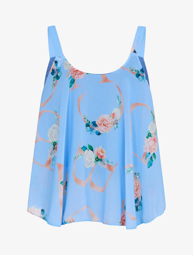 Tanktop met tropische print - lichtblauw - Image 2