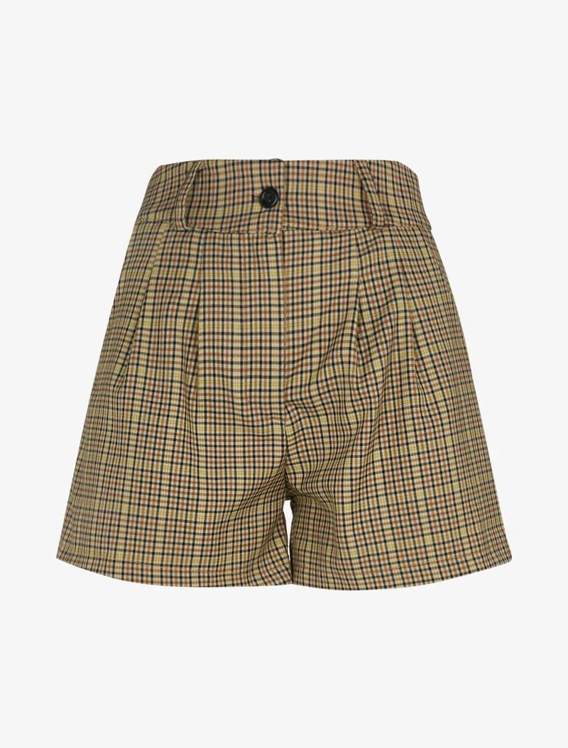 Tartan mini short - Geel