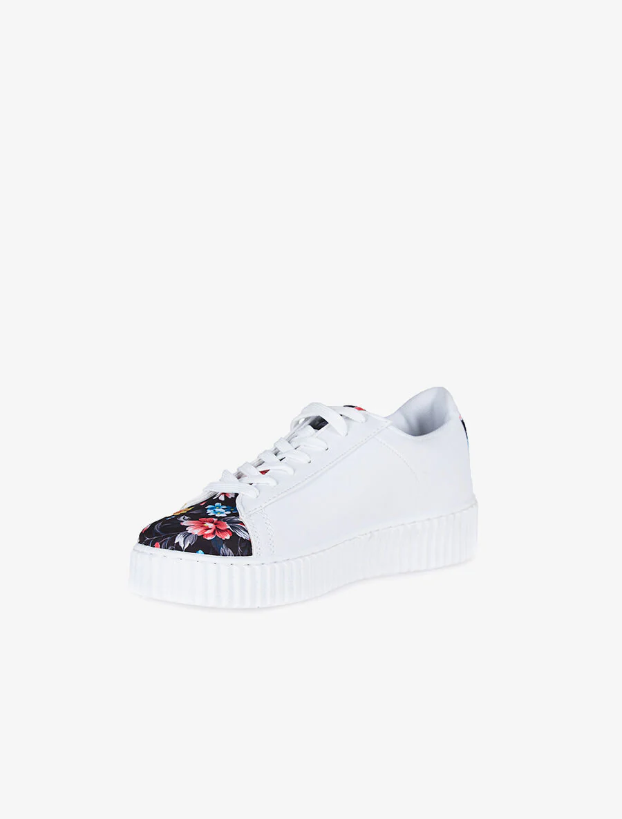 Geprinte sleehak tennisschoenen - zwart - Image 3