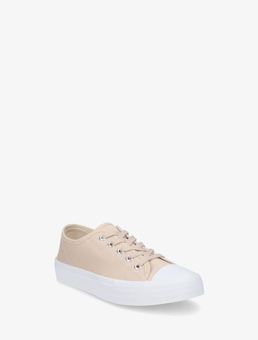 Tennis unies in stof - Beige - Image 2