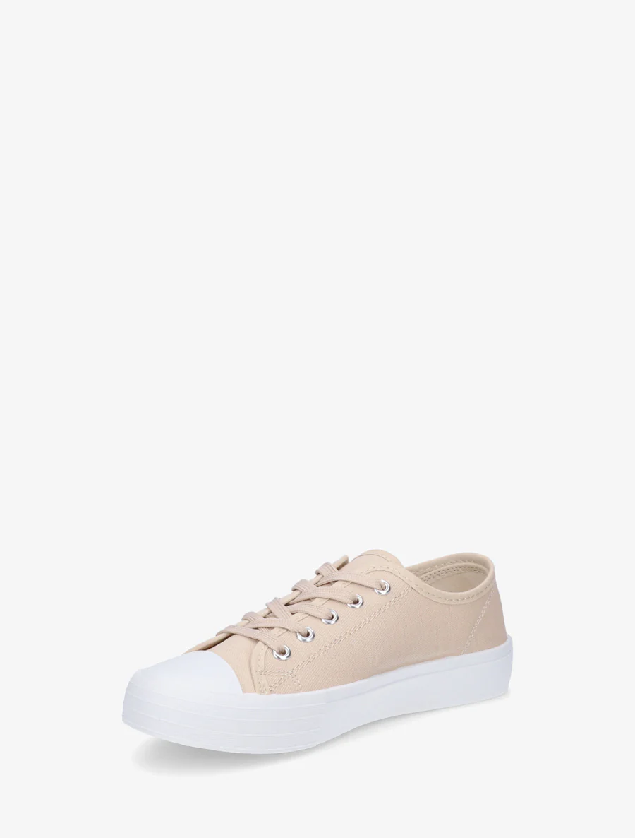 Tennis unies in stof - Beige - Image 3