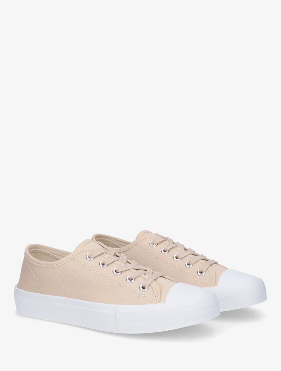 Tennis unies in stof - Beige - Image 4