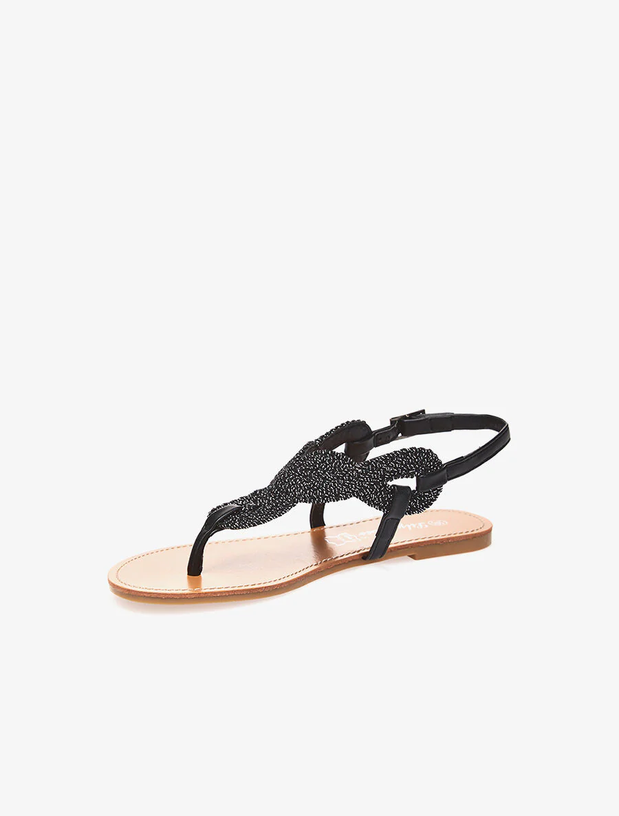 Irisé bandjes teenslippers - zwart - Image 3