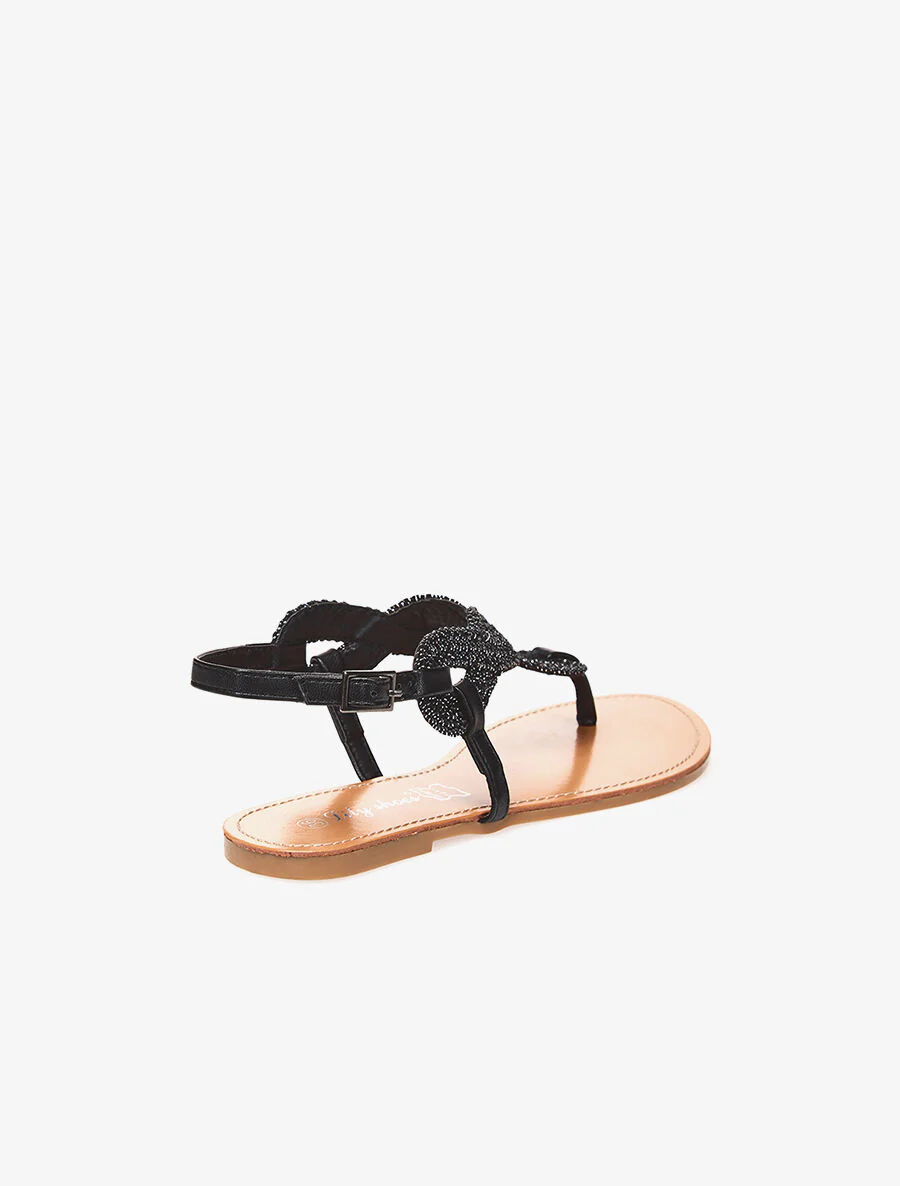 Irisé bandjes teenslippers - zwart - Image 4
