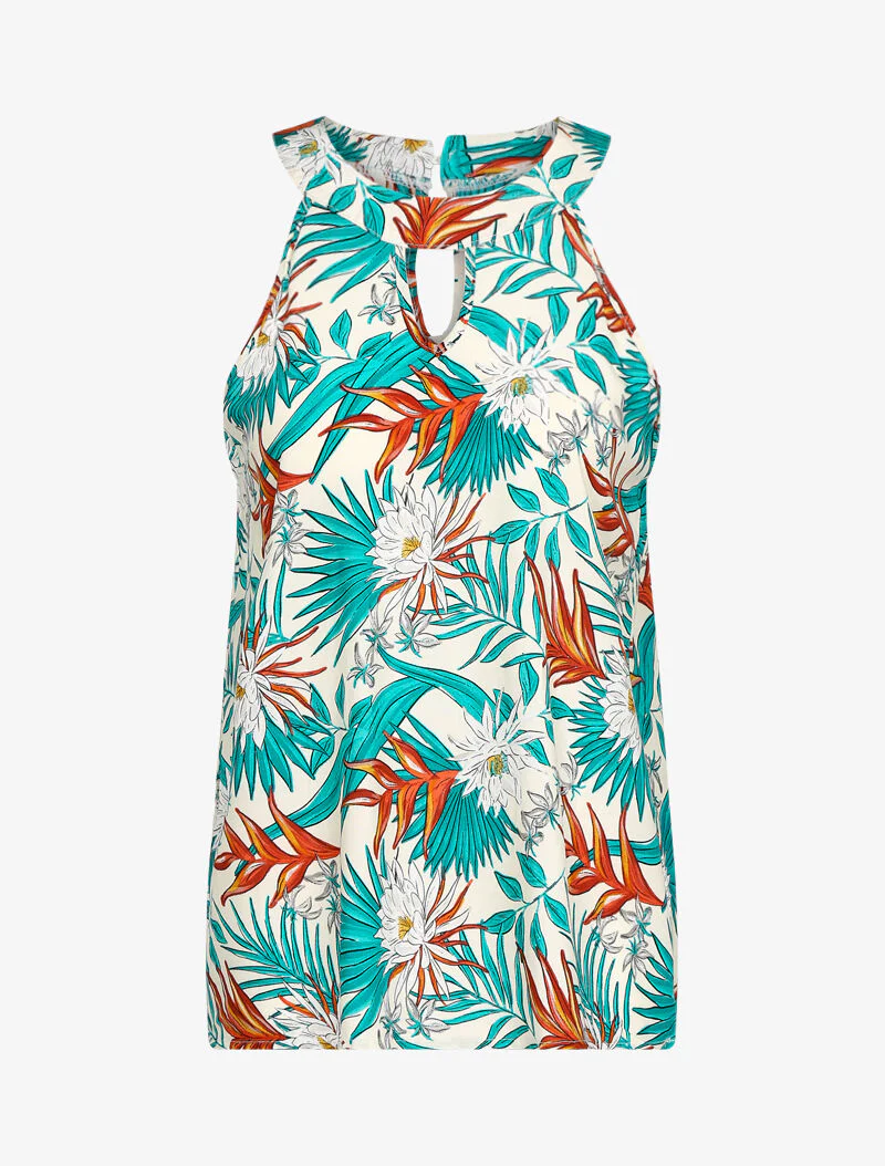 Top met bloemenprint - écru - ecru