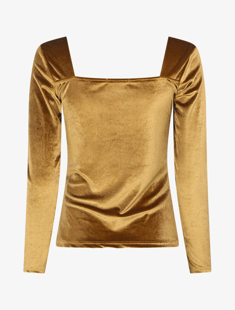 Top fluweeleffect - Kameel - Image 2