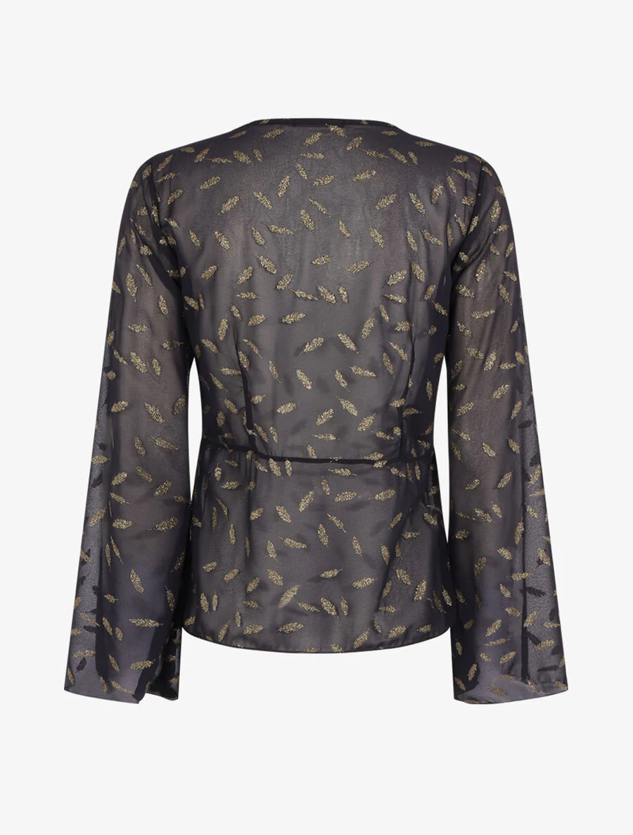 Top met iriserend bladenprint - Marine - Image 2