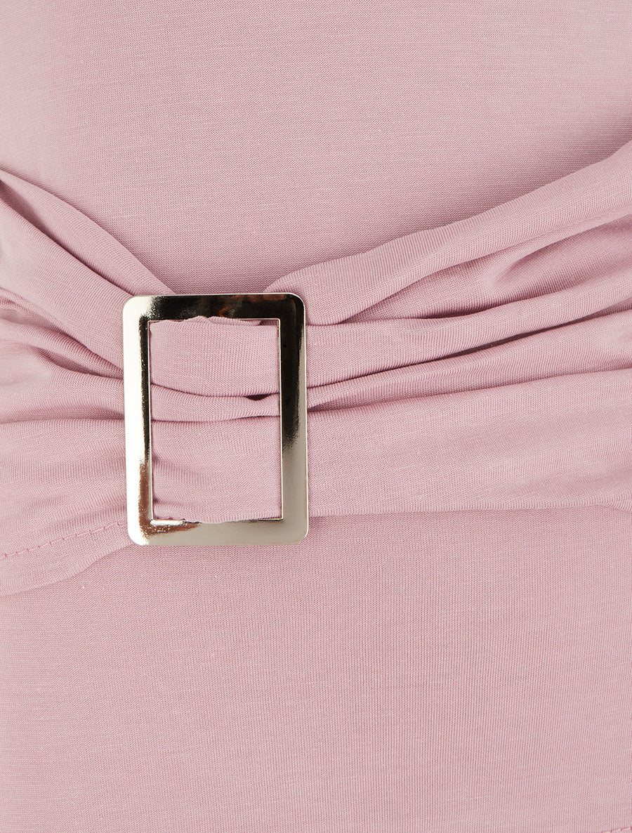 Top met ronde hals en sieraccent. - Roos - Image 3