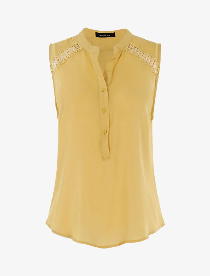 Top stijl mouwloze blouse - geel