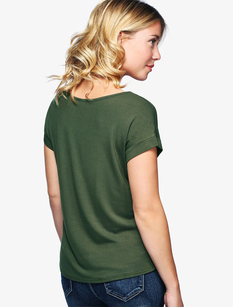 Vloeiende top met ketting - kaki - Image 4