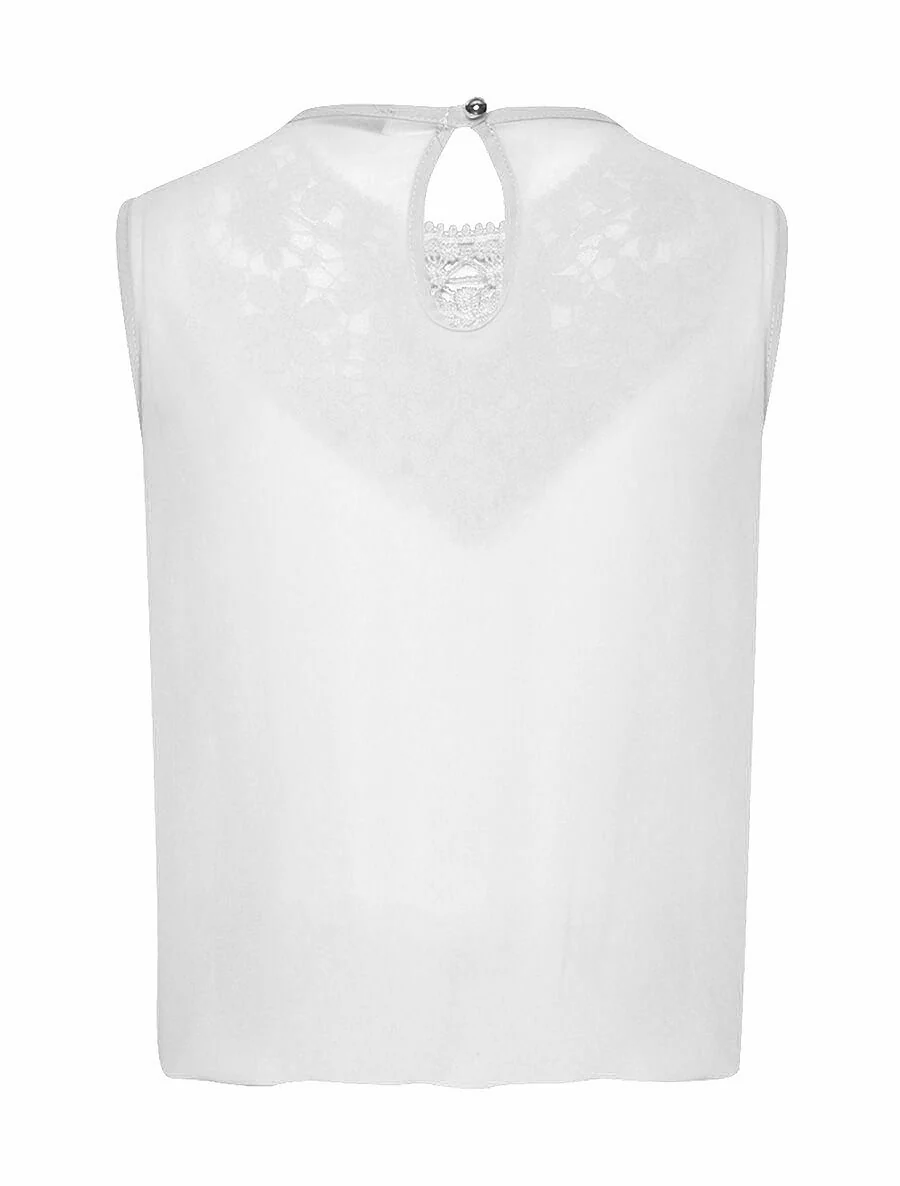 Top voile kraaginzet kant - Wit - Image 2