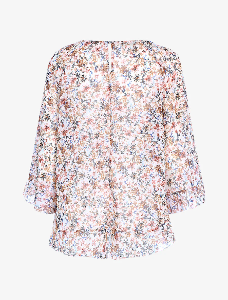 Transparante blouse met print - Ecru - Image 2