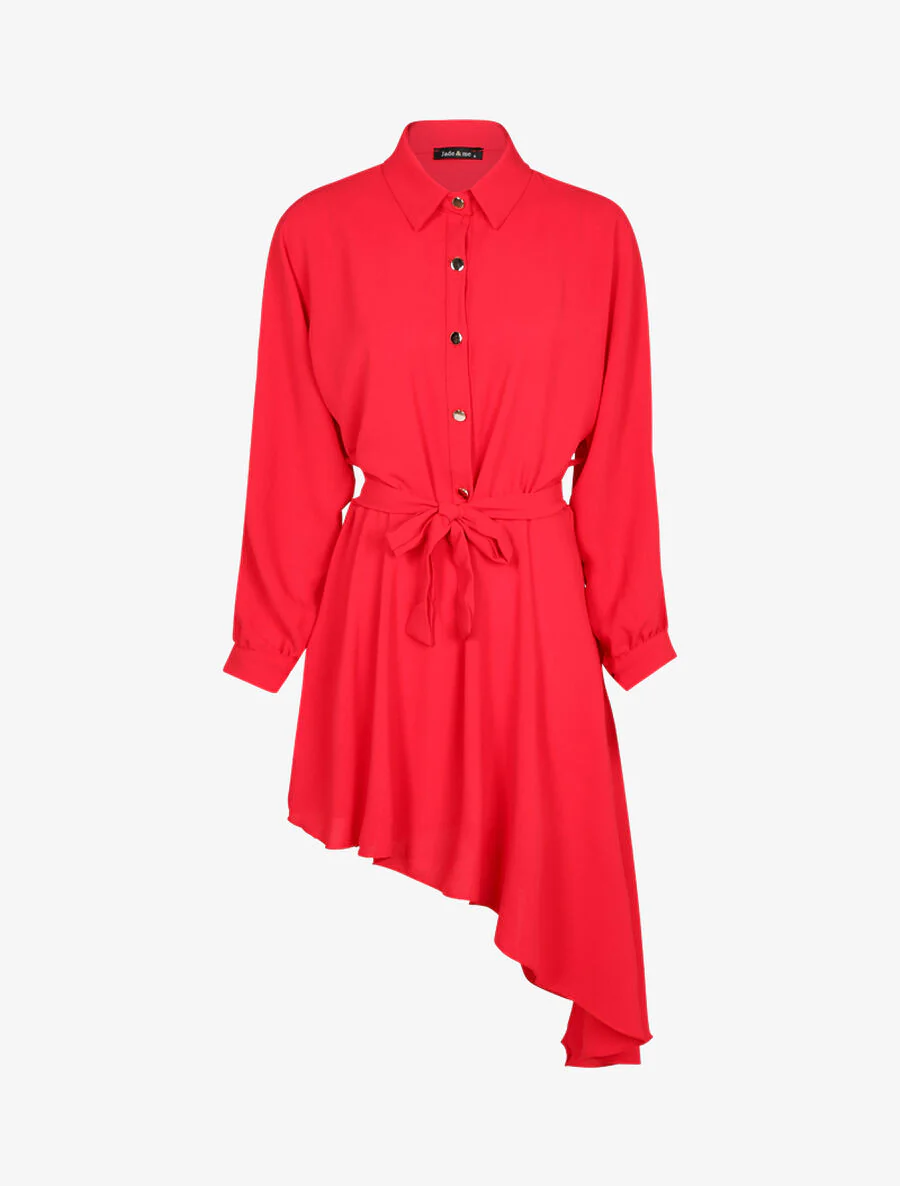 Tunic met afgeschuinde rand - Rood