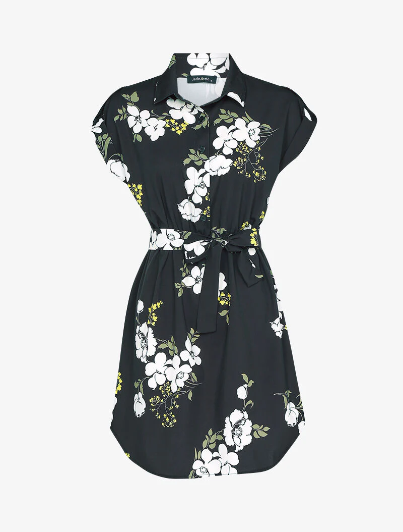 Tuniek met bloemenprint - zwart - Image 2