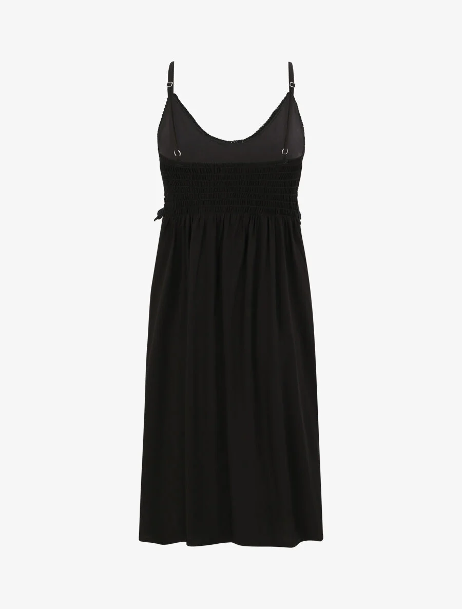 V-hals jurk met haakdetail - Zwart - Image 2