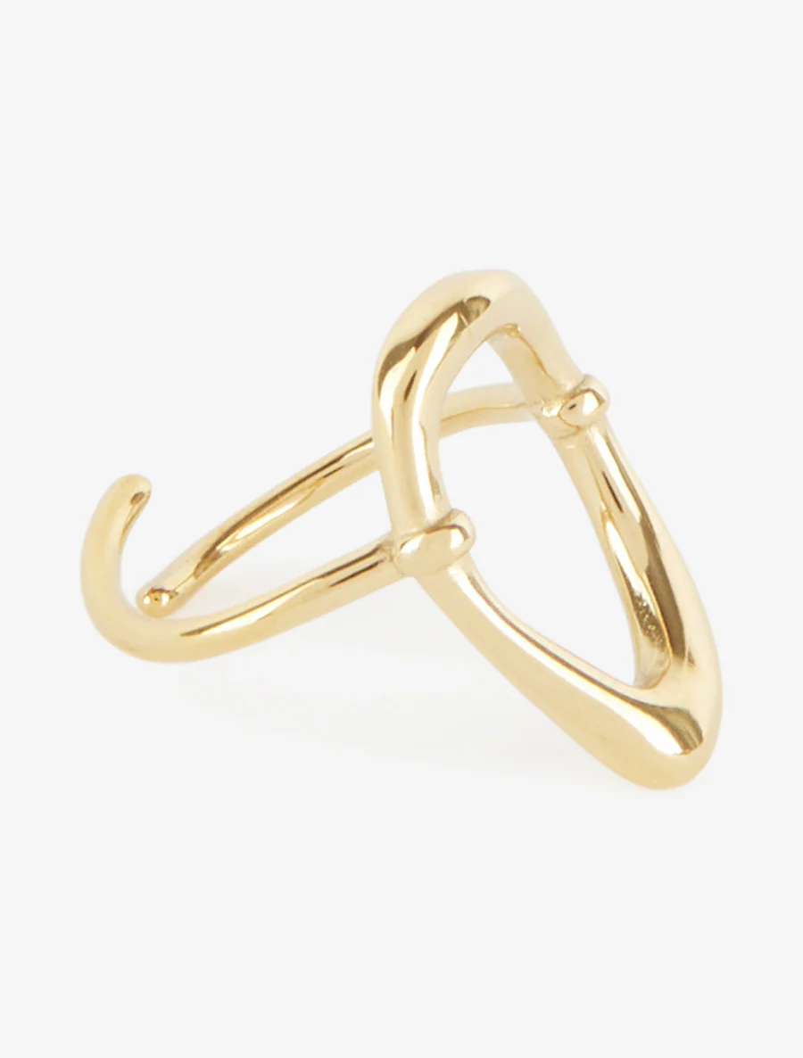 Verstelbare ring met opengewerkt ovaal motief - Goud - Image 2