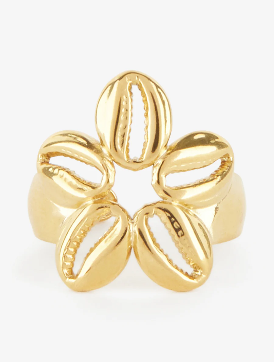 Verstelbare schelpenring - Goud - Image 3