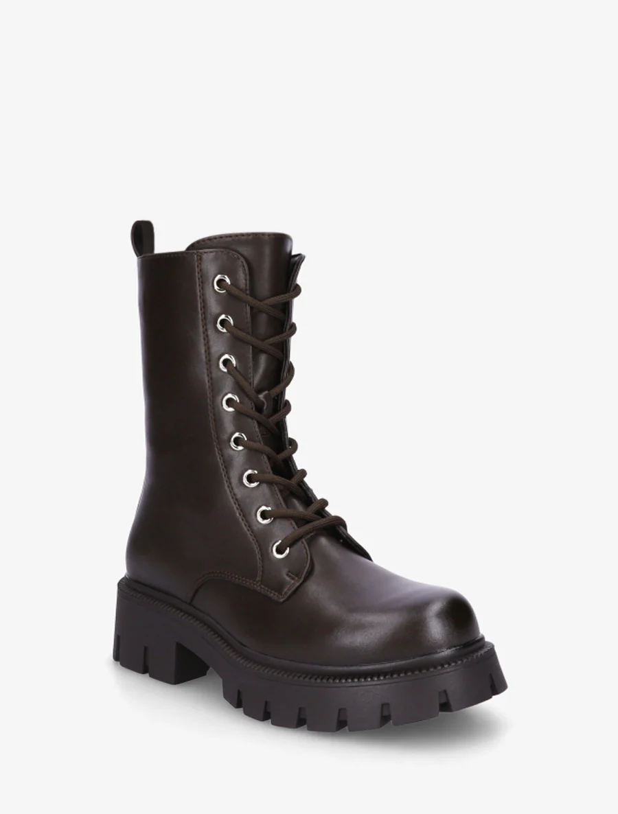 Veterschoenen met hoge schacht - Chocolade - Image 2