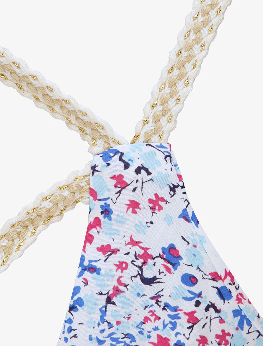 Vierkante tanktop met pioenenprint - Blauw - Image 3