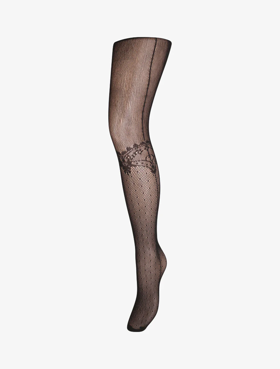 Netpanty's met jarretel effect - Zwart
