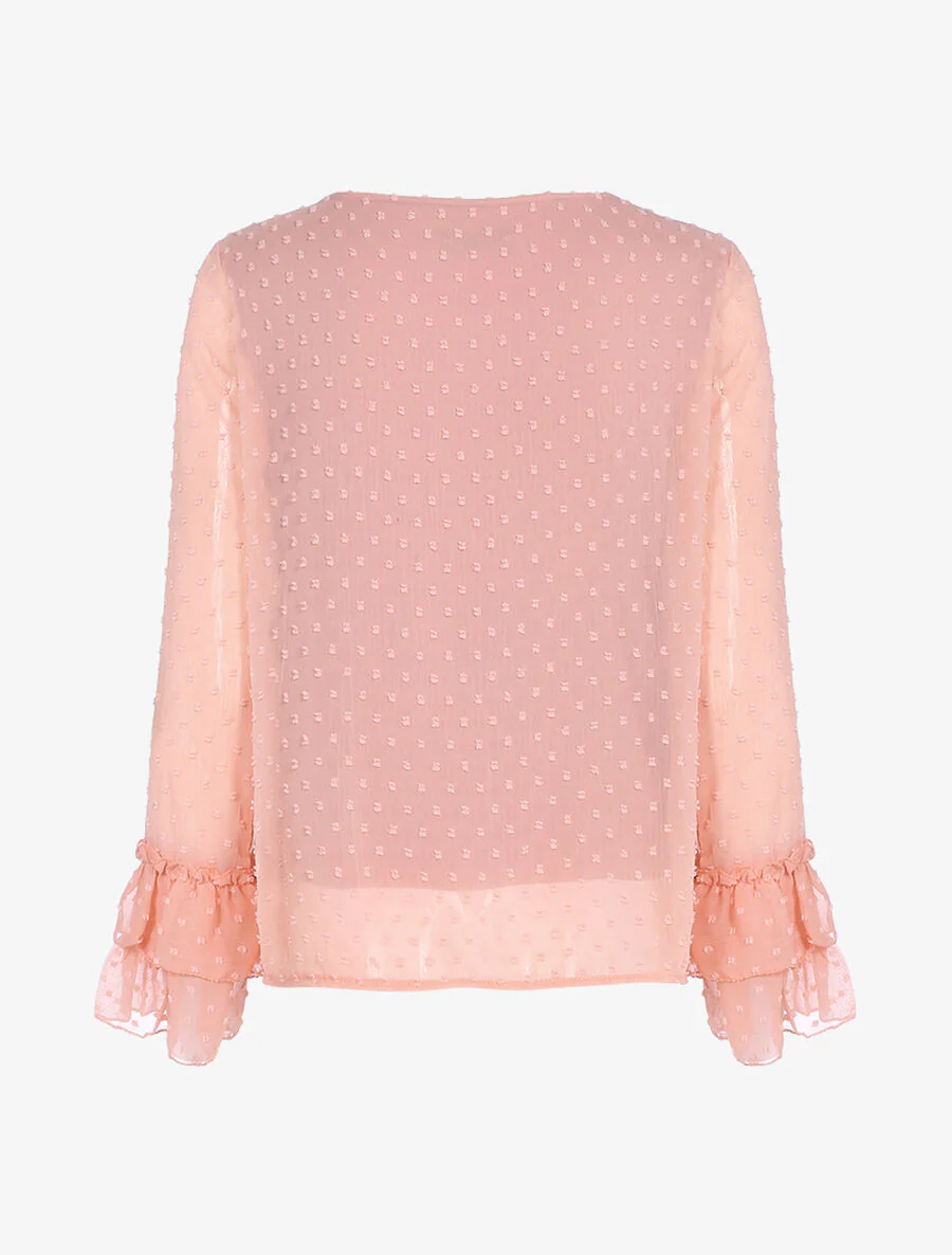 Vloeiende gespikkelde blouse - Roos - Image 2